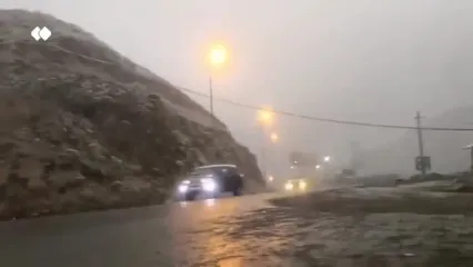 فیلم زیبا بارش برف در جاده چالوس