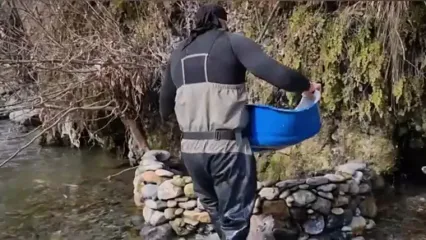 روش جالب ماهیگیری با دست خالی از رودخانه توسط ماهیگیر ترکیه ای