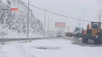 جاده چالوس سفیدپوش شد