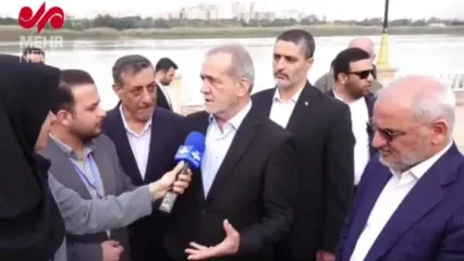 بازدید رئیس جمهور از ساحل رودخانه کارون در اهواز