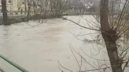 فیلم بالا آمدن سطح آب رودخانه گوهررود رشت بر اثر بارندگی شدید