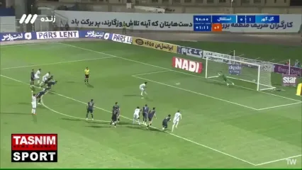 گل اول استقلال به گل‌گهر توسط رامین رضاییان