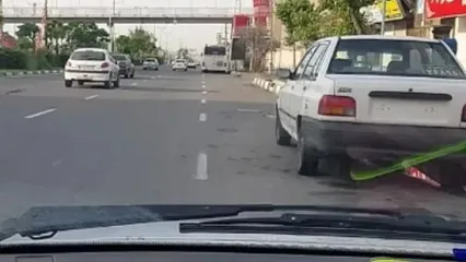 توقیف پراید به دلیل تخلفات خطرناک در قائم‌شهر