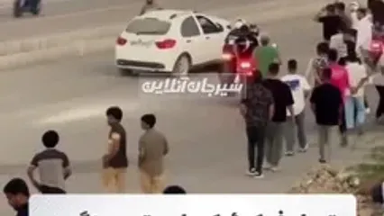 لحظه برخورد سواری کوئیک به موتورسنگین در پیست بندرعباس