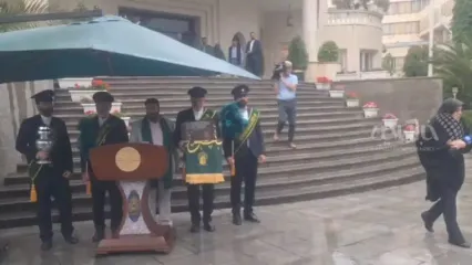 حضور خادمان حرم حضرت معصومه در حیاط دولت به مناسبت ایام دهه کرامت