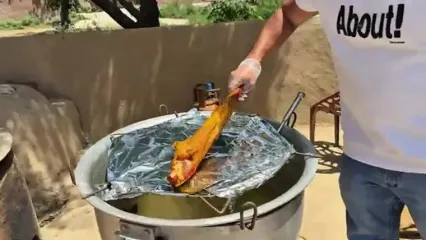 ببینید؛ غذای روستایی در پاکستان؛ پخت مندی عربی با گوشت بز