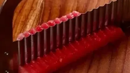 برش متفاوت هندوانه به سبک سیب زمینی سرخ‌کرده