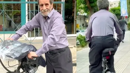 بازیگر پرطرفدار دهه ۷۰ صداوسیما با دوچرخه رفت‌وآمد می‌کند