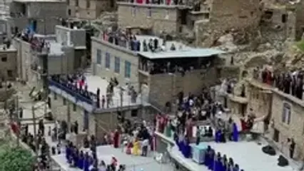 آیین هزار ساله هزار دف بر فراز بام های روستای پالنگان در کردستان