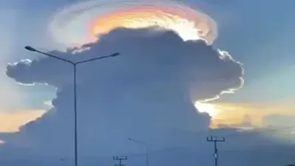 وقوع پدیده نادر ابر رنگین‌تاب در تایلند