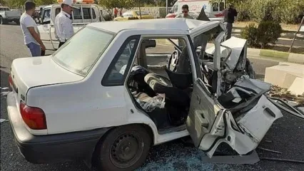 لحظه ترسناک سقوط جرثقیل بر روی پراید