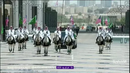 استقبال رسمی بن‌سلمان از ترامپ با اسب های عرب
