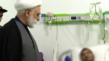 عیادت رئیس قوه قضاییه از مجروحان حمله اسرائیل به زندان اوین + عکس و فیلم