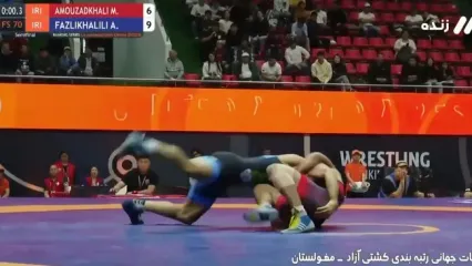 پدیده کشتی ایران عموزاد را شکست داد مسابقه علی اکبر فضلی و رحمان عموزاد