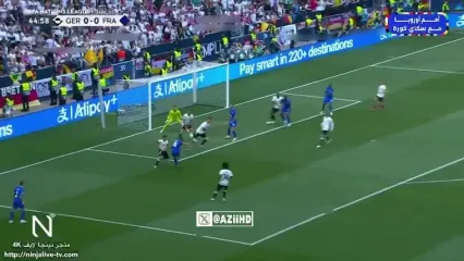 گل اول برای فرانسه توسط امباپه / آلمان ۱ فرانسه 0
