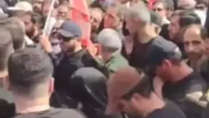حضور سردار قاآنی در مراسم تشییع شهدای تهران