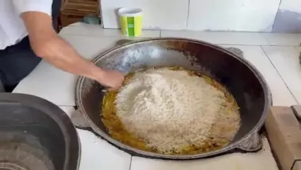 ببینید؛ غذای خیابانی در ازبکستان؛ پخت سمرقند پلو با گوشت بره در تاشکند