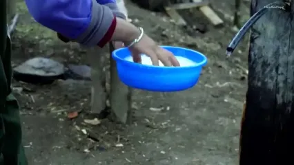 ببینید؛ غذای روستایی در نپال؛ پخت خوراک کاری با گوشت گاومیش