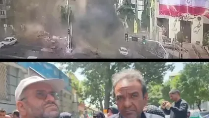 فیلم انفجار با موشک اسرائیل در میدان قدس تجریش واقعیست گفتگو با شاهد عینی
