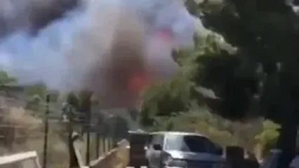 فیلم آتش سوزی شدید در فرودگاه / مردم مجبور به ترک خانه هایشان شدند