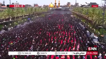 اذان ظهر در حرم امام حسین (ع)