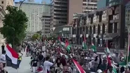 تظاهرات حمایت از فلسطین در شهر مونترال کانادا