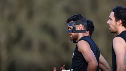 همه نگاه‌ها به ماسک خاص پورعلی‌گنجی در تمرین
