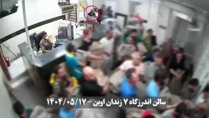 فیلم لحظه ورود تعدادی از زندانیان امنیتی به سالن اندرزگاه 7 زندان اوین