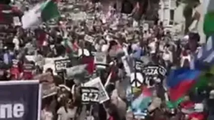 تظاهرات گسترده در انگلیس در همبستگی با غزه و محکومیت نسل‌ کشی رژیم صهیونیستی