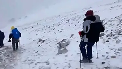 ویدئویی از بارش برف تابستانی در دماوند