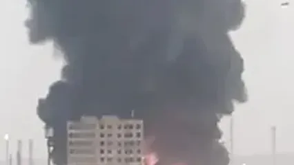 اولین فیلم از شنیده شدن انفجار شدید در آتش سوزی جنوب تهران