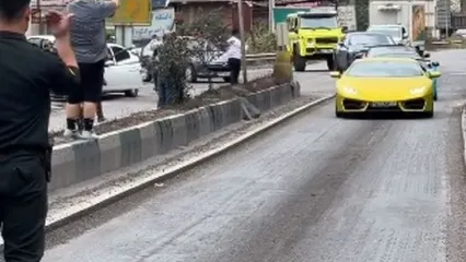 ایست مامور پلیس به خودروی لامبورگینی و دوستانش