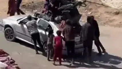 تصویری از آوارگی مردم غزه پس از تهدیدهای اسرائیل