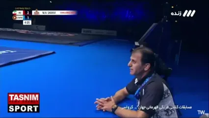 فیلم پیروزی 3-1 «هادی ساروی» مقابل حریف روس و کسب مدال طلای مسابقات کشتی فرنگی قهرمانی جهان