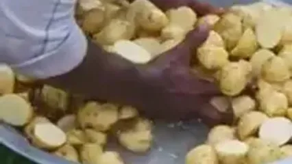 ببینید؛ غذای روستایی در هند؛ تهیه یک غذای محلی با مرغ، ادویه و سیب زمینی