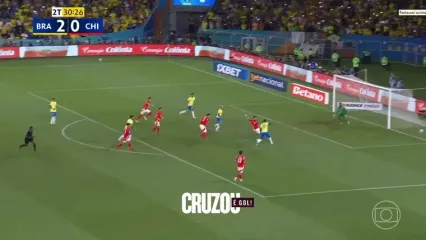 ویدیو: گل سوم برزیل به شیلی توسط برونو گیمارش