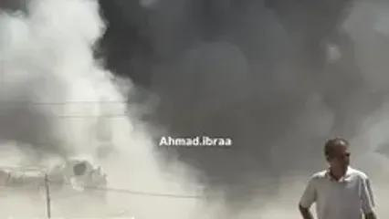 لحظه انفجار برج «مهنا» در جنوب غرب غزه