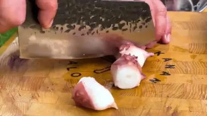 غذای روستایی در آذربایجان؛ پخت یک غذای مدیترانه ای با اختاپوس