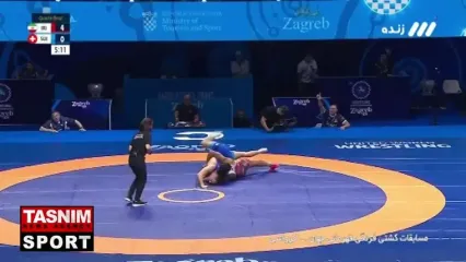 فیلم شاهکار پدیده جدید کشتی فرنگی ایران / فرخی با امتیاز عالی به نیمه نهایی رفت