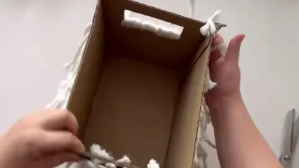 مراحل ساخت یک سبد زیبا با کارتن و طناب به روش هنرمند قزاق