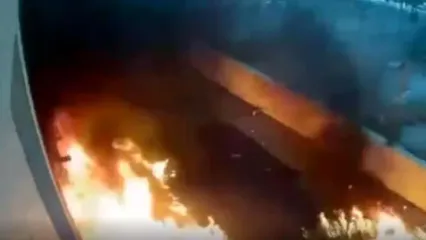 لحظه برخورد پهپاد یمنی به یک هتل در اسرائیل