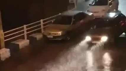 فیلم زیبا از بارش شدید باران پاییزی در آذربایجان شرقی / کاهش نسبی دما از امروز در کشور