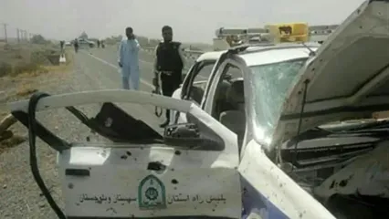 ویدیویی از محل شهادت دو نیروی پلیس در زاهدان
