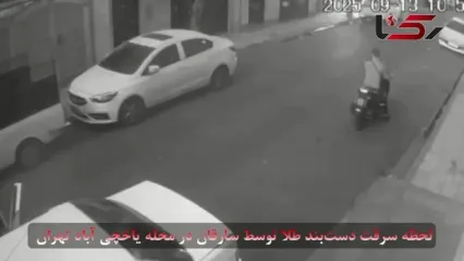فیلم لحظه به لحظه سرقت دست‌بند طلای زن جوان در محله یاخچی آباد تهران