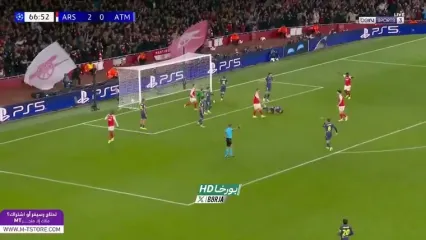 ویدیو: گل سوم آرسنال به اتلتیکومادرید توسط ویکتور گیوکرش