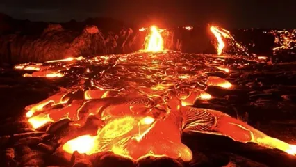 خروش خیره‌کننده آتشفشان در هاوایی