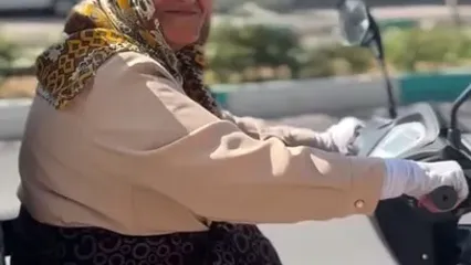 ویدئویی از موتورسواری یک مادربزرگ اصفهانی در خیابان