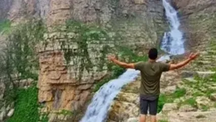 فیلم طبیعت بکر و آبشار تماشایی سیاه‌چشمان مازندران