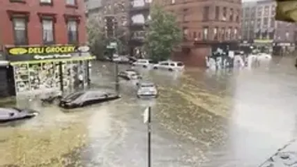 سیل در نیویورک دست‌کم ۲ کشته برجا گذاشت