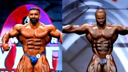 تصاویری از مقایسه بدن هادی چوپان و سامسون دوودا